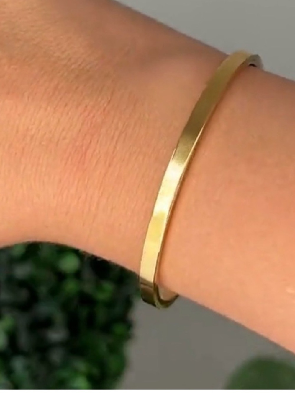 STAX Gold Minimal Hinged Bangle Bracelet